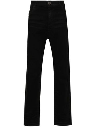 Balmain logo-embroidered straight-leg jeans - Black