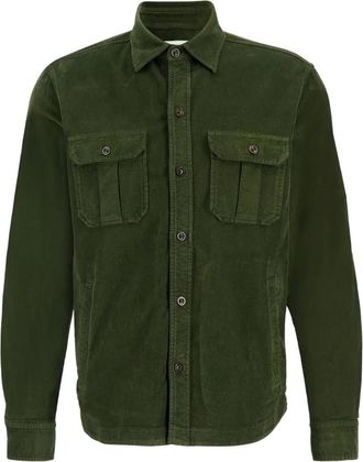 Boglioli buttoned corduroy overshirt - Green