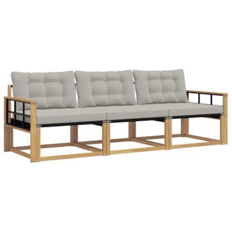 vidaXL Conjunto De Sof&aacute;s De Exterior 3 Pcs Blanco Y Gris Claro Vidaxl