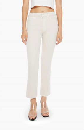 Mother Mid Rise Smokin Double Flood Pants In Tapioca