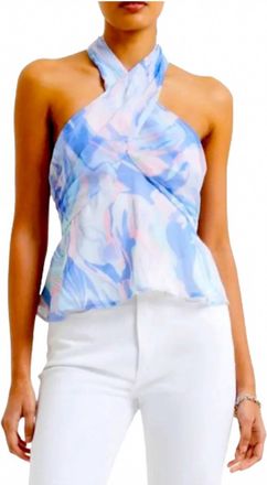 French Connection Dalla Verona Cross Top In Baja Blue