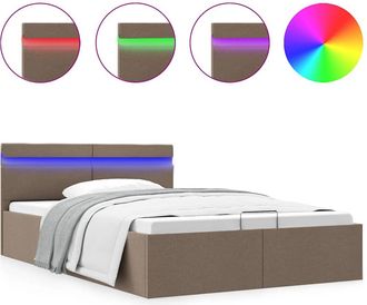 vidaXL Vidaxl - Cama Canap&eacute; Hidr&aacute;ulica Almacenaje Sin Colch&oacute;n Taupe 140x200 Cm