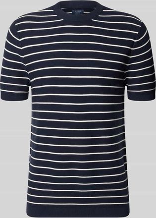 Mc Neal Strickshirt mit geripptem Rundhalsausschnitt in Dunkelblau, Gr&ouml;&szlig;e XXXL