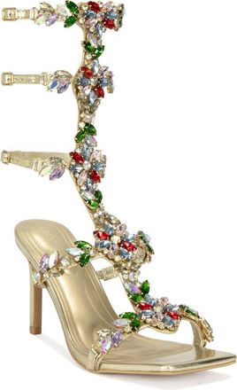 Azalea Wang Cerus Ankle Strap Sandal in Gold Multi at Nordstrom, Size 10