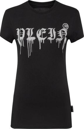 Philipp Plein T-Shirt Ronde Hals Gothic - Dames - T-shirts - Zwart - XS - Katoen - Tops