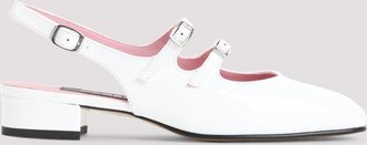 Carel White Leather Ballet Flats