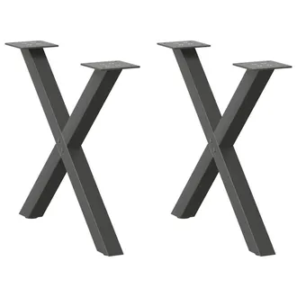 vidaXL Vidaxl Gambe Per Tavolino Da Caff&egrave; A X 2 Pz Antracite 60x(42-43) Cm Acciaio
