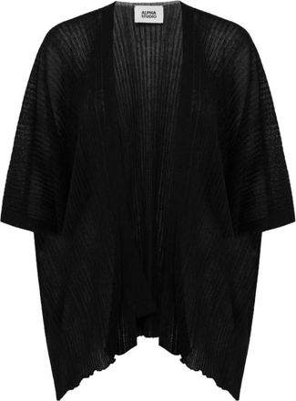 Alpha Studio Wet Layers Coste Mix Cardigan - Dames - Vesten - Zwart - XS - Truien & Vesten