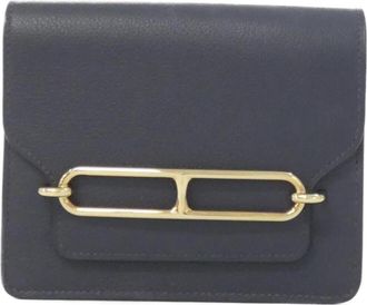 Herm&egrave;s Blue Nuit Wallet (Bi-Fold) (Pre-Owned)