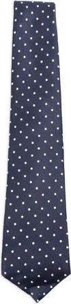 Kiton Stropdas met stippen - Blauw