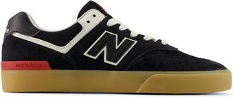 New Balance Unisex NB Numeric 574 Vulc en Negro/Blanco, Gamuza/Malla, Talla 41.5