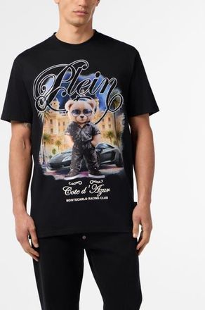 Philipp Plein Round Neck T-Shirt Teddy Racing Men in Black at Nordstrom, Size Xxx-Large