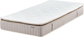 Beliani Beliani - eu Single Size Hard Latex Pocket Mattress 3ft Polyester Removable Cover Filling Zipper 7-Zone Design White Daydream
