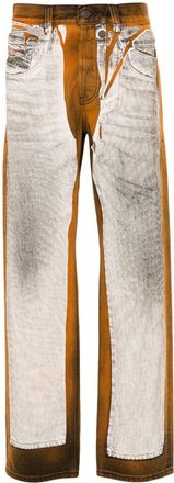 Diesel trompe loeil straight-leg jeans - men - Cotton - 30 - Orange