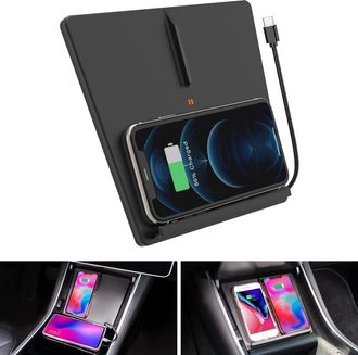 No Brand Cargador Inal&aacute;mbrico Para Tesla Model 3 2017 2018 2019 2020, Accesorios, Cargador Inal&aacute;mbrico Para Tel&eacute;fono, Consola Central Interior Del Autom&oacute;vil