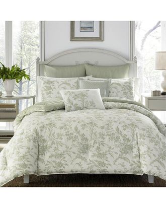 Laura Ashley Natalie 7Pc Sage Comforter Set