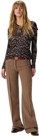 Missoni High-neck Buttoned Sweater With Chevron Pattern in Brown at Nordstrom, Size 44 It