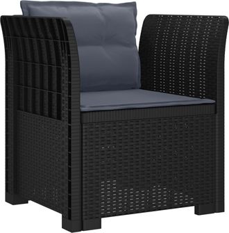 vidaXL Sill&oacute;n Individual Con Cojines Apariencia De Ratan Pp Vidaxl