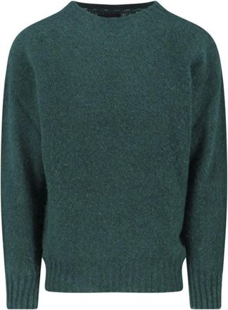 Howlin Classic Knit Sweater With Ribbed Details In Rich Green