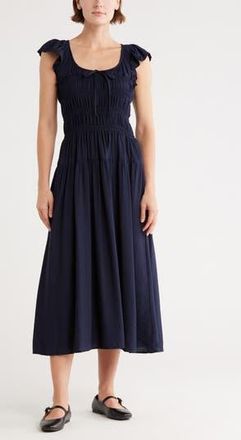 Blu Pepper Shirred Maxi Dress in Navy at Nordstrom Rack, Size Medium