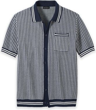 Paul Fredrick Cotton Button Front Polo