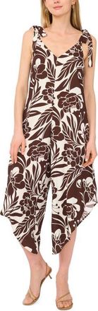 Vince Camuto Tie Strap Wide Leg Jumpsuit in Mocha at Nordstrom, Size Medium