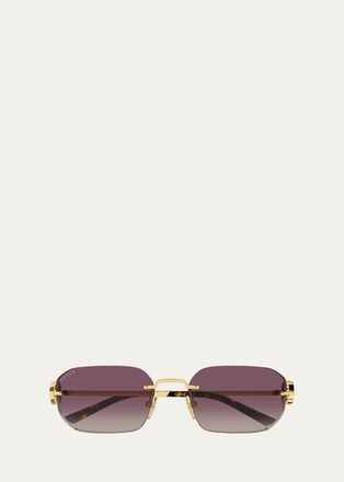 Gucci Generation Interlocking G 57MM Rectangular Sunglasses