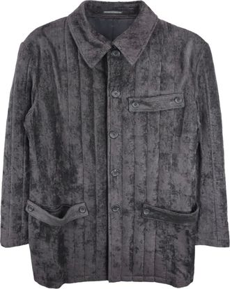 Yohji Yamamoto Giacca plissettata in lino - Grigio