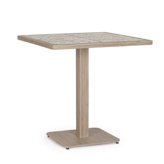 Konte Design Mesa de jard&iacute;n con tablero de porcelana decorada