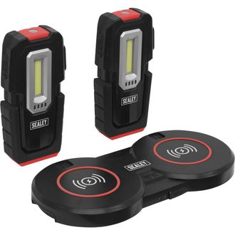 Loops 2 x Magnetic Inspection Light & Dual Charging Base - 3W COB & 1W SMD LED