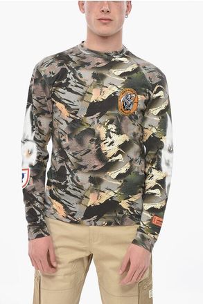 Heron Preston Cotton Camouflage Crewneck T-Shirt FLAMING size Xs