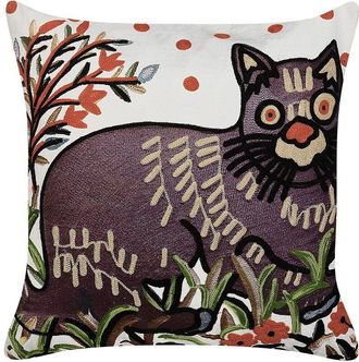 Beliani Beliani - Boho Cotton Cushion Cat Motif 50 x 50 cm Multicolour Phusro