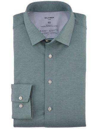 Olymp business overhemd Olymp Luxor 24/7 modern fit groen jersey