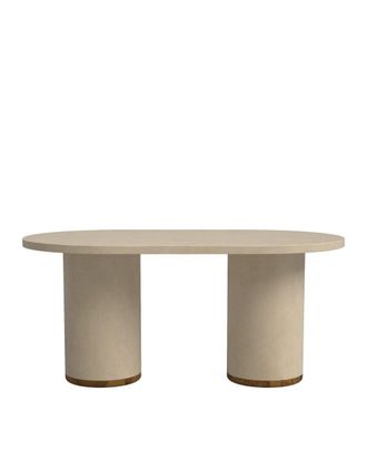 Hannun Mesa de comedor de microcemento en color arena 160 cm