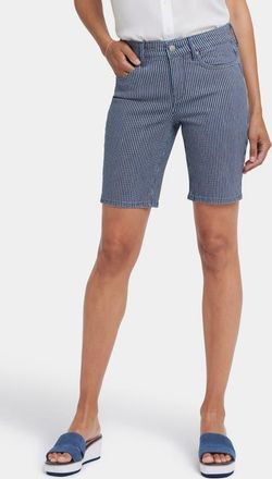 NYDJ Ella Side Slit Denim Shorts in Malaga Stripe at Nordstrom, Size 10