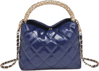 Urban Expression Womens Staci Faux Leather Crossbody Bag In Navy
