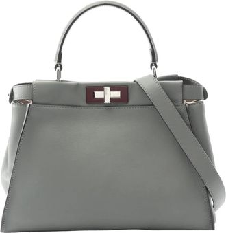 Fendi 2010-2025 Medium Leather Selleria Peekaboo Iconic Satchel handbag - Black