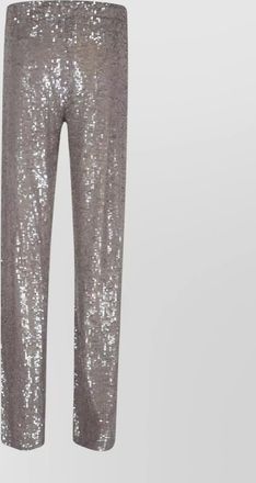 Parosh sequin embellished elastic waist trousers