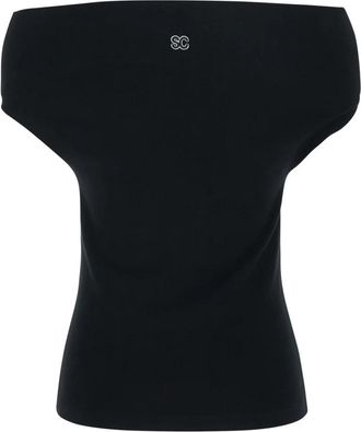 Semicouture Off-Shoulder Top - Dames - T-shirts - Zwart - S - Katoen - Tops