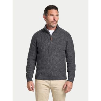 Raging Bull Chunky Textured Quarter Zip Knit Sweater in Dark Grey Marl at Nordstrom, Size Xx-Large