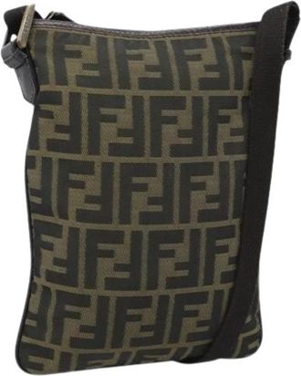 Fendi Pre-owned Zucca Canvas Shoulder Bag - Dames - Vintage Schoudertas - Bruin - ONE Size - Leer - Vintage