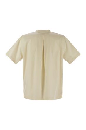 Moncler Womens Cotton T-shirt With Pocket - Ivory - Size Small