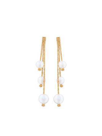 Susan Caplan Vintage 1980s Rediscovered faux pearl-embellished earrings - women - Gold Plated - One Size