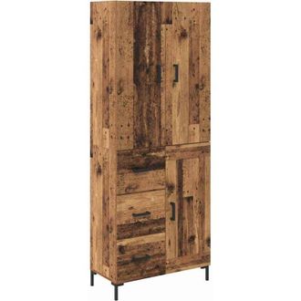 vidaXL Highboard Old Wood 69.5 x 34 x 180 cm Engineered Wood vidaXL