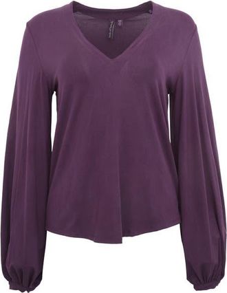 Lords of Harlech Val Long Sleeve V-neck Top in Plum at Nordstrom, Size Xx-Large