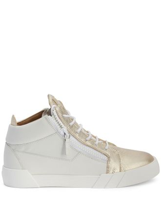 Giuseppe Zanotti high-top leather zip-up sneakers - White