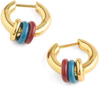 Madewell Triple-Ring Huggie Hoop Earrings in Pomegranate Seed at Nordstrom