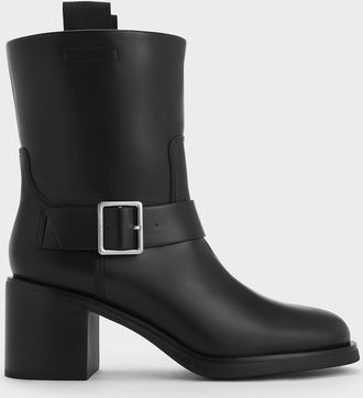 Charles & Keith Kailey Side-Buckle Ankle Boots