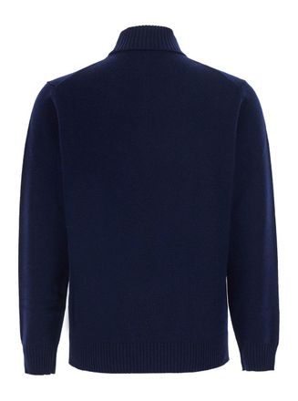 KANGRA Wool-Cashmere Turtleneck Sweater - Navy