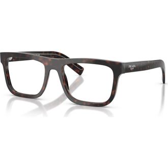 Prada 53mm Rectangle optical glasses in Tortoise at Nordstrom